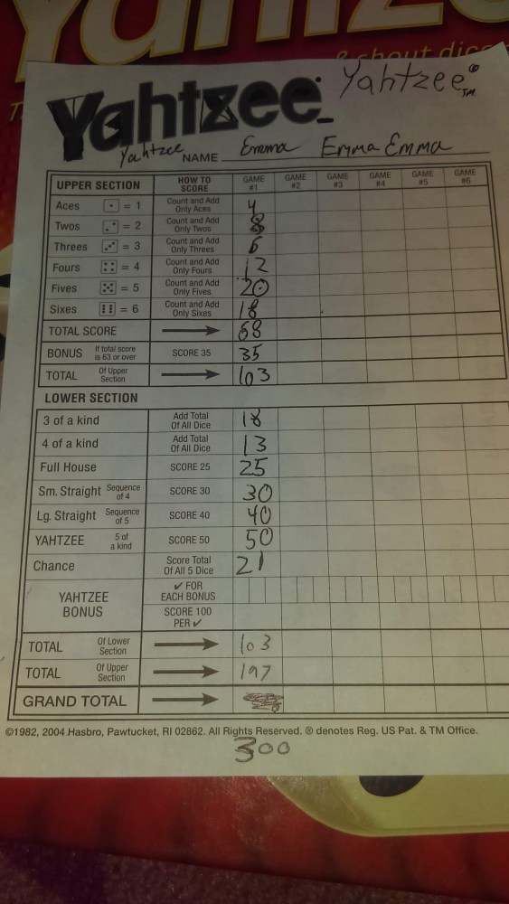 yahtzee